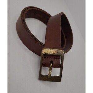 Cole Haan Womens Brown Leather Belt Size Large Made in USA Minimalist Preppy